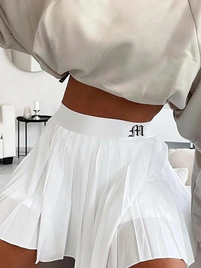 Плиссированная мини юбка с aliexpress белая